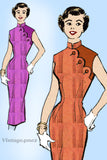 Marian Martin 9364: 1950s Cheongsam Cocktail Dress Sz 36B Vintage Sewing Pattern