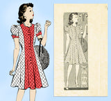 Marian Martin 9434: 1940s WWII Misses Princess Dress 32 B Vintage Sewing Pattern