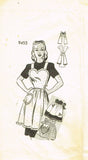 1940s Vintage Marian Martin Sewing Pattern 9455 Misses Sweetheart Apron 40 42 B - Vintage4me2