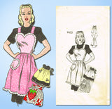 1940s Vintage Marian Martin Sewing Pattern 9455 Misses Sweetheart Apron 40 42 B - Vintage4me2