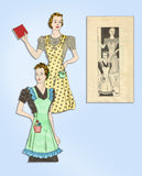 1930s Vintage Marian Martin Sewing Pattern 9902 Misses Farm Kitchen Apron Sz Med