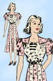 Anne Adams 4718: 1930s Misses Dress 12 Gore Skirt Sz 32B Vintage Sewing Pattern