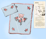 1950s Vintage Anne Cabot Embroidery Transfer 5375 Uncut Baby Crib Set Pattern