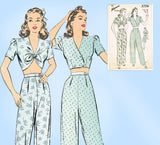 Advance 3754: 1940s Misses Topper & Trousers 36B Vintage Sewing Pattern