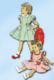 Advance 4249: 1940s Cute Toddler Girls Dress Sz 4 Vintage Sewing Pattern