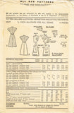 1940s Vintage Advance Sewing Pattern 4247 Uncut Misses Keyhole Dress Sz 36 Bust