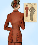 1950s Vintage Advance Sewing Pattern 5131 Misses Slender Walking Suit Sz 38 Bust - Vintage4me2