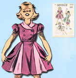 1950s Vintage Advance Sewing Pattern 5715 Cute Little Girls Dress Size 8 - Vintage4me2