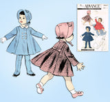 1950s Vintage Advance Sewing Pattern 8431 Toddler Girls Flared Coat & Bonnet Sz2 - Vintage4me2