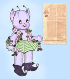 Aunt Martha's 3099: 1950s Uncut Cloth Pixie Doll Vintage Transfer Pattern