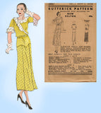 Butterick 3887: 1930s Stunning Uncut Day Dress Sz 36 Bust Vintage Sewing Pattern