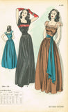 1940s Vintage Butterick Sewing Pattern 3963 WWII Misses Evening Gown Sz 32 Bust