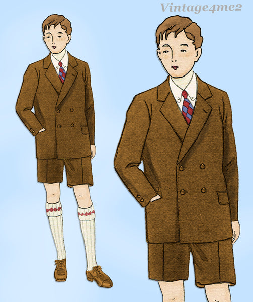 Butterick 1029: 1920s Uncut Little Boys 3 Piece Suit Sz10 Vintage Sewing Pattern