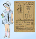 Butterick 2065: 1920s Baby Girls Bloomer Dress & Bonnet Sz 2 VTG Sewing Pattern