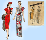 Butterick 3506: 1940s Chic Misses Evening Dress Sz 32 B Vintage Sewing Pattern