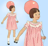 Butterick 3896: 1930s Cute Uncut Little Girls Dress Sz 9 Vintage Sewing Pattern