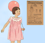 Butterick 3896: 1930s Cute Uncut Little Girls Dress Sz 8 Vintage Sewing Pattern