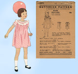 Butterick 3896: 1930s Cute Uncut Little Girls Dress Sz 8 Vintage Sewing Pattern