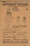 Butterick 3896: 1930s Cute Uncut Little Girls Dress Sz 8 Vintage Sewing Pattern