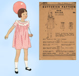 Butterick 3896: 1930s Cute Uncut Little Girls Dress Sz 9 Vintage Sewing Pattern