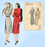 Butterick 4084: 1940s Misses Post WWII Day Dress Sz 30 B Vintage Sewing Pattern