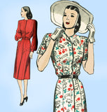 Butterick 4084: 1940s Misses Post WWII Day Dress Sz 30 B Vintage Sewing Pattern