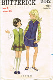 1960s Vintage Butterick Sewing Pattern 5442 Uncut Toddler Girls School Jumper Sz6