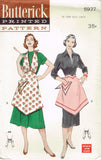 1950s Vintage Butterick Sewing Pattern 5937 Easy Misses Halter Apron Fits All