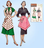 1950s Vintage Butterick Sewing Pattern 5937 Easy Misses Halter Apron Fits All