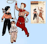 Butterick 6328: 1950s Toddlers Cowboy Play Clothes Sz 4 Vintage Sewing Pattern