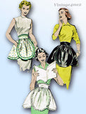 1950s Vintage Butterick Sewing Pattern 6340 Easy One Yard Petal Apron Fits All