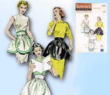 1950s Vintage Butterick Sewing Pattern 6340 Easy One Yard Petal Apron Fits All