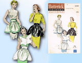 1950s Vintage Butterick Sewing Pattern 6340 Easy One Yard Petal Apron Fits All