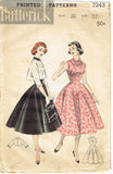 1950s Vintage Butterick Sewing Pattern 7243 Misses Princess Sun Dress Sz 30 Bust