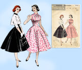 1950s Vintage Butterick Sewing Pattern 7243 Misses Princess Sun Dress Sz 30 Bust