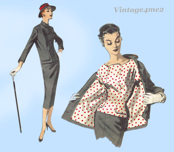 Butterick 7544: 1950s Misses Mix & Match Suit  Sz 36 Bust Vintage Sewing Pattern