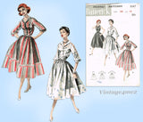 Butterick 8147: 1950s Misses Shirtawaist Dress Sz 36 Bust Vintage Sewing Pattern