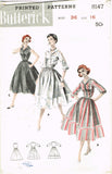 Butterick 8147: 1950s Misses Shirtawaist Dress Sz 36 Bust Vintage Sewing Pattern