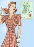 Butterick 9185: 1930s Misses WWII Dress Size 38 Bust Vintage Sewing Pattern