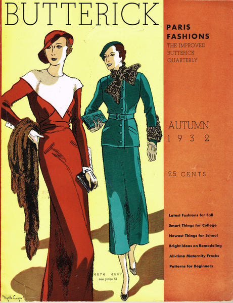 1930s Digital Download Butterick Quarterly Catalog Fall 1932