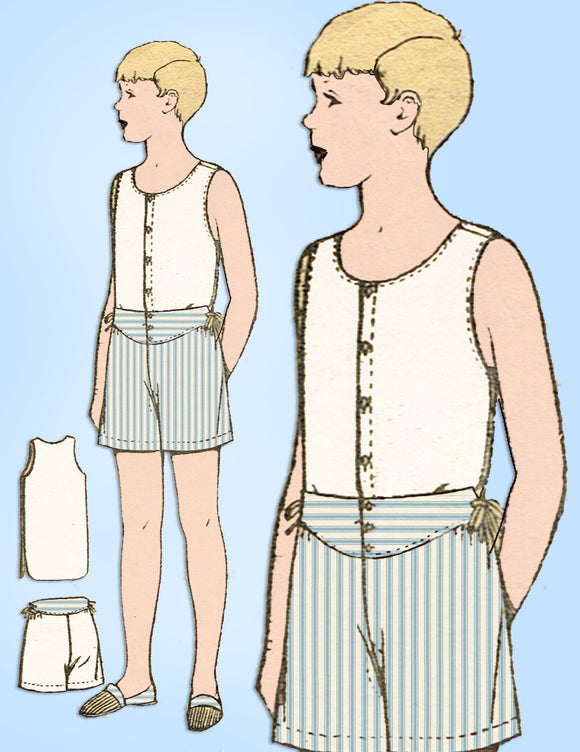 1920s Antique Excella Sewing Pattern E-3058 Toddler Boys Underwear Sz6 –  Vintage4me2