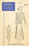 1940s Vintage Fairloom Superior Sewing Pattern 6433 Stylish Women's Suit Sz 38 B