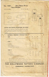 Hollywood 1061: 1940s WWII Dress w Shirred Waist Sz 30 B Vintage Sewing Pattern