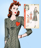 1940s Vintage Hollywood Startlet Sewing Pattern 1077 Uncut Princess Dress Sz 32B