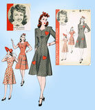 1940s Vintage Hollywood Startlet Sewing Pattern 1077 Uncut Princess Dress Sz 32B