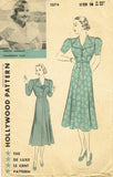 1930s VTG Hollywood Starlet Sewing Pattern 1374 Uncut Carole Lombard Dress 36 B