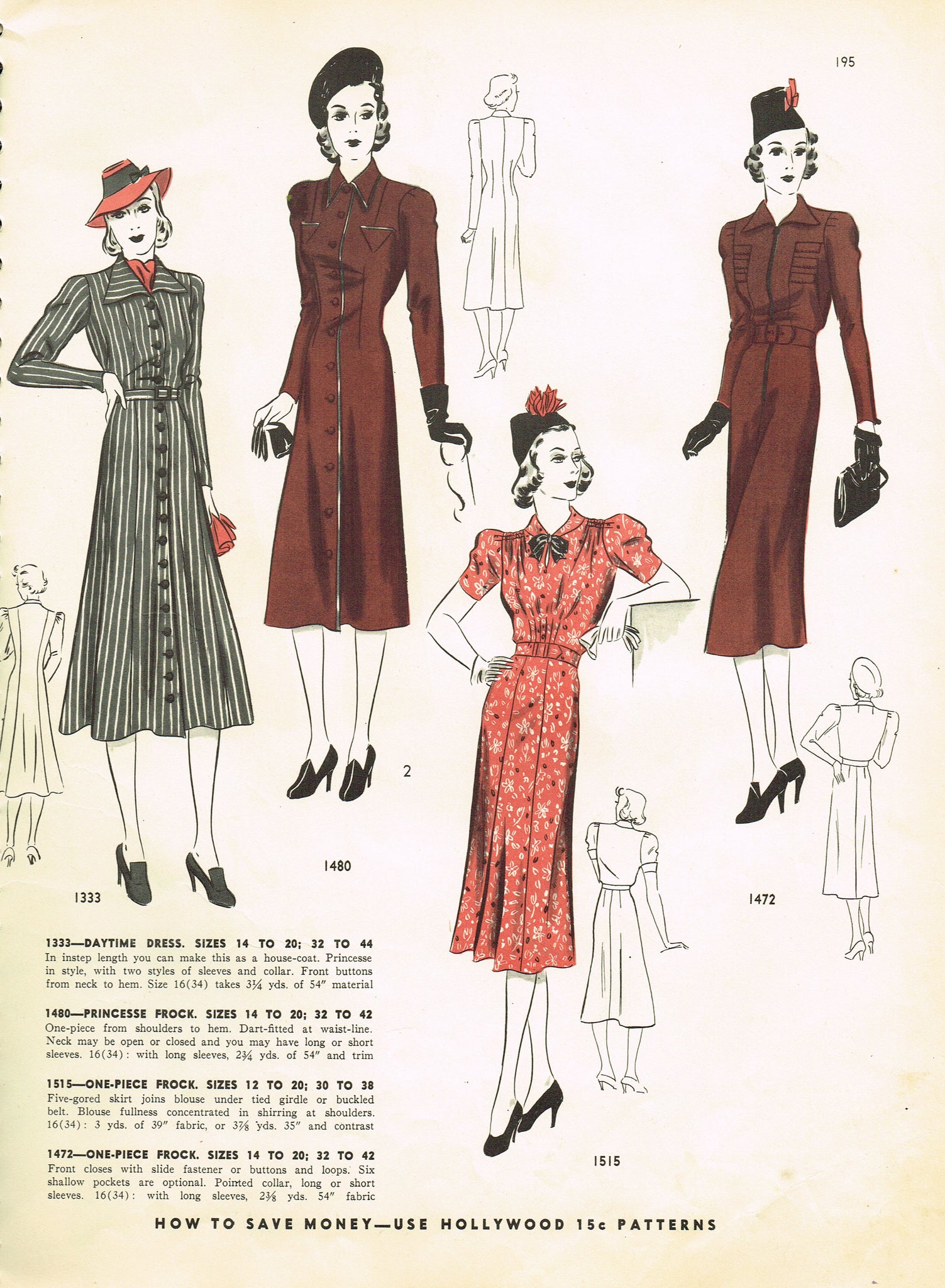 1930s Vintage Hollywood Sewing Pattern 1372 Misses Blouse and Slacks –  Vintage4me2