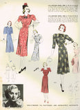 Hollywood 1514: 1930s Vintage Sewing Pattern Starlet Pat Patternson Afternoon Dress Sz 30 vintage4me2