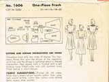 Hollywood 1606: 1930s Vintage Sewing Pattern Starlet Eleanor Whitney Afternoon Dress Sz 32