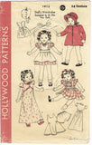 1930s Vintage Hollywood Sewing Pattern 1913 14 Inch Film Star Doll Clothes Set